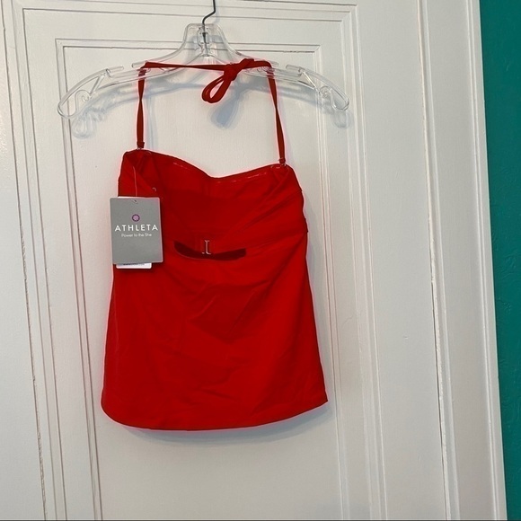 Athleta Textured Bandeau Tankini Top Saffron Red Size XXS - Picture 7 of 7